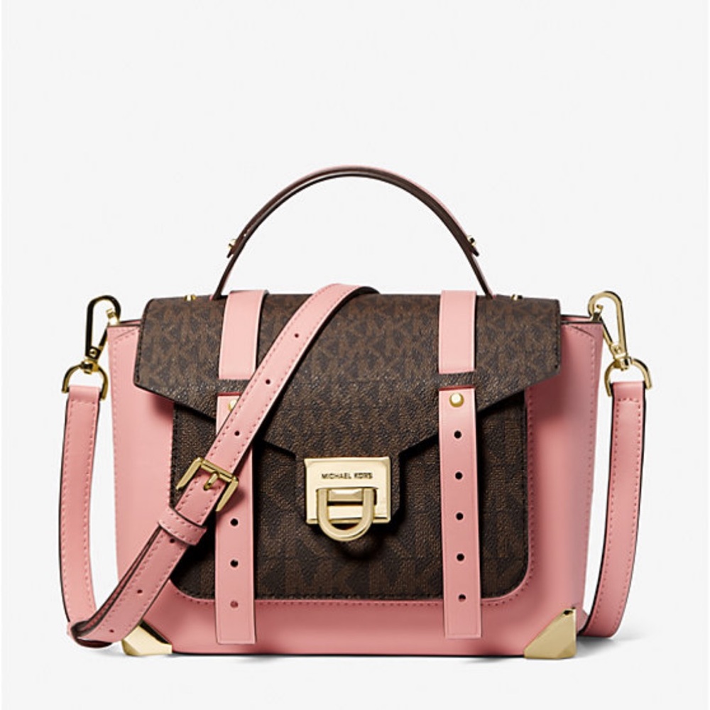 MICHAEL KORS
Manhattan Medium Leather and Logo Satchel
COLOR PRIMROSE
NWT - Picture 4 of 16